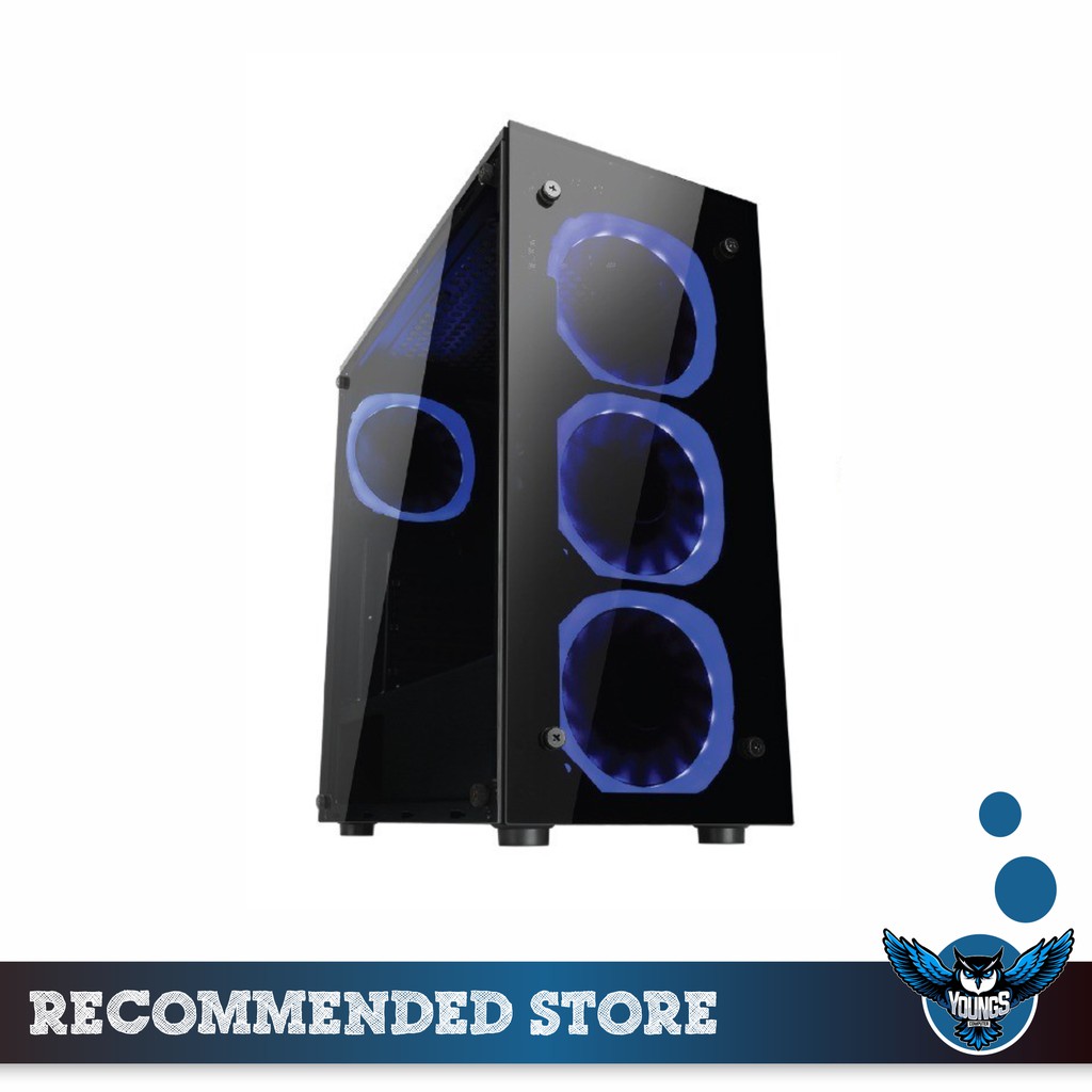 CASE INFINITY VESTA - 4 Fan Blue | ATX | Front &amp; Side Tempered