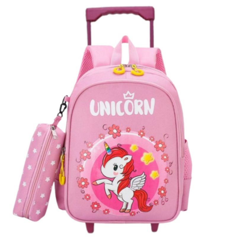 Tas Troli Anak Perempuan Troli labubu tas labubu Karakter Pony - Tas Dorong Anak TK - Tas Anak Perempuan