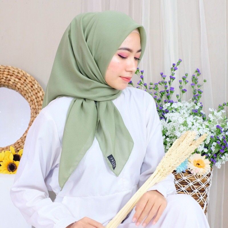(TERMURAH) hijab Segiempat Bella Square Pollycotton premium-Soft mint