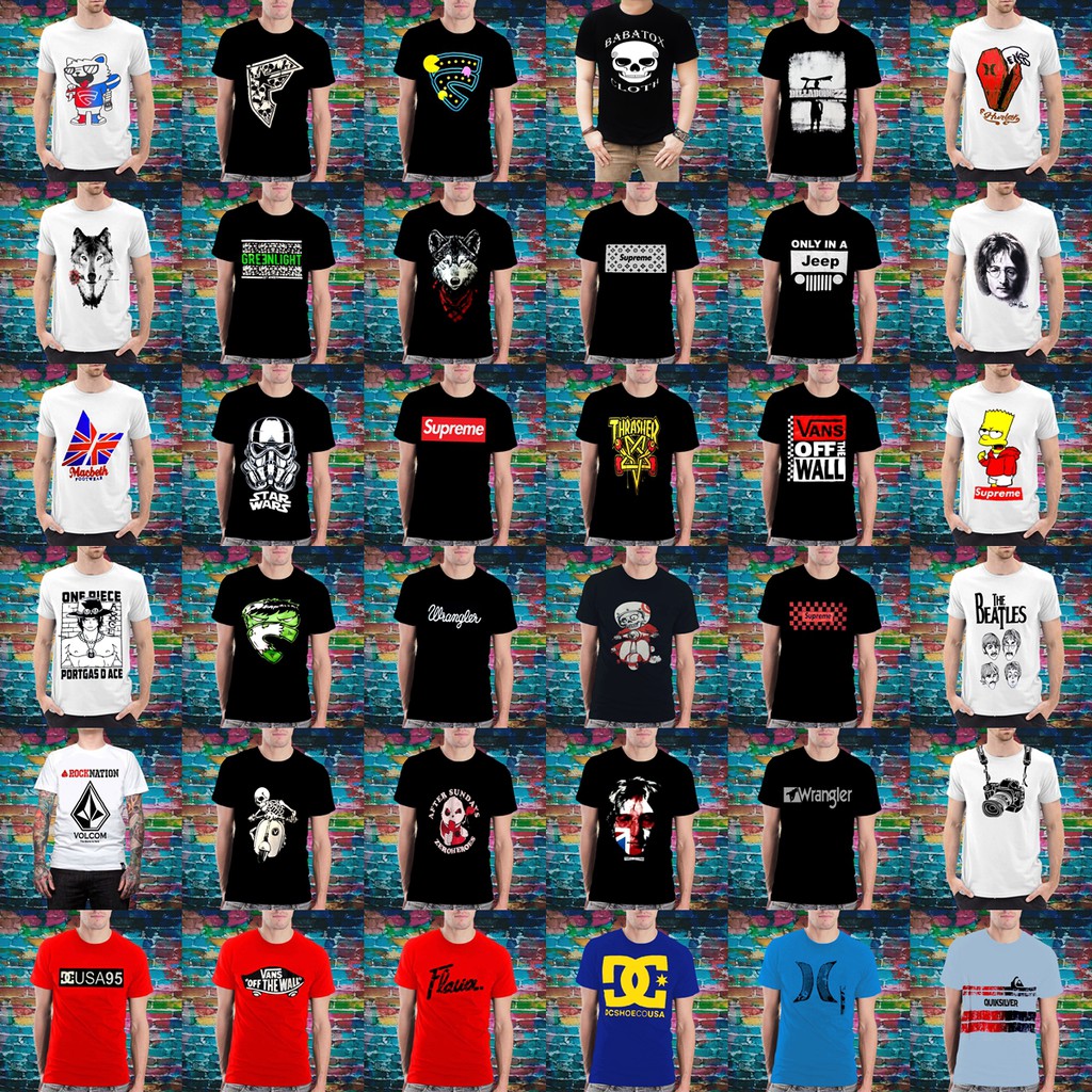 Grosir kaos  distro  L dan XL murah pria  wanita COD promo 