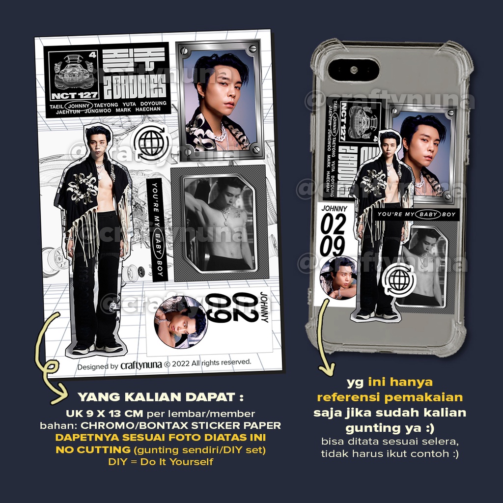 NCT 127 2BADDIES DIY STICKER SET AESTHETIC deco case hp casing kpop dream stiker 2 baddies