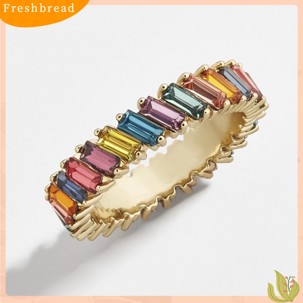 [TERLARIS]Women Full Rectangle Faux Crystal Inlaid Finger Ring Wedding Party Jewelry Gift
