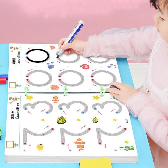 

Mainan Edukasi Montessori Papan Tulis + Pena Untuk Anak Laki-Laki / Pe Rereynarina