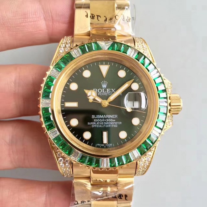 Jam Tangan Pria Merk Rolex Sultan Submariner Diamond Automatic Gold+ box original