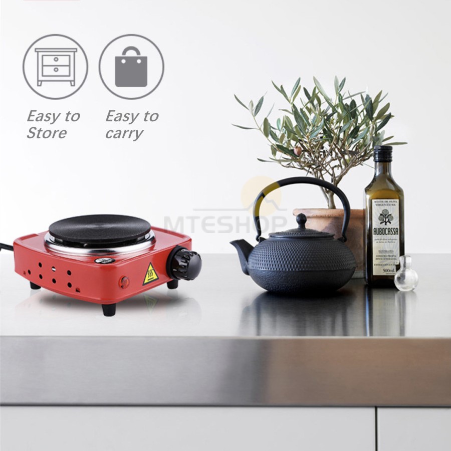 Kompor Listrik Mini Portable Plate Electrik Cooking 500 Watt Serbaguna