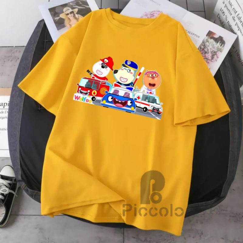 baju kaos anak wollfo mobil cotton