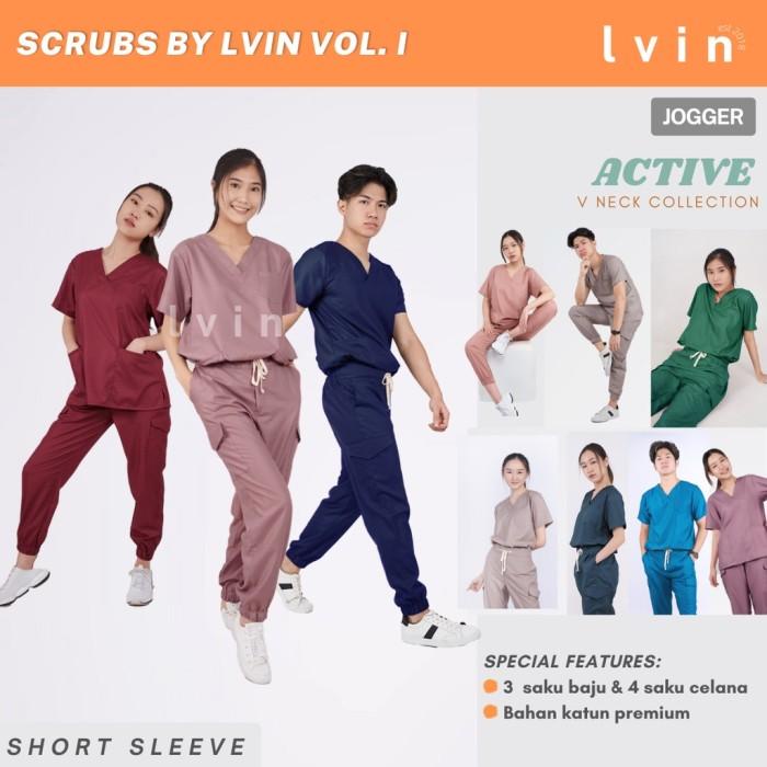 Medical [Lvin] Baju Oka Joger Active / Baju Jaga / Set Baju Celana / Baju Ok