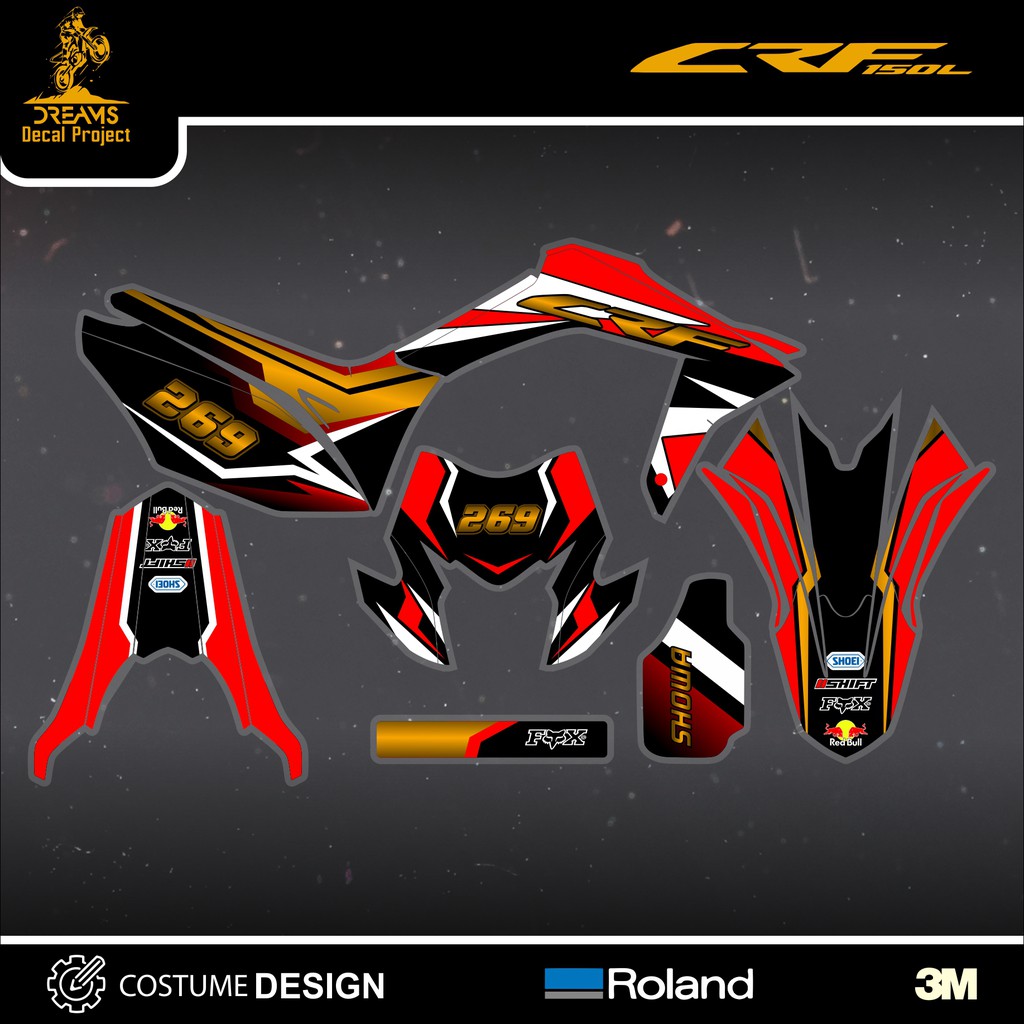 Decal CRF 150L Red White
