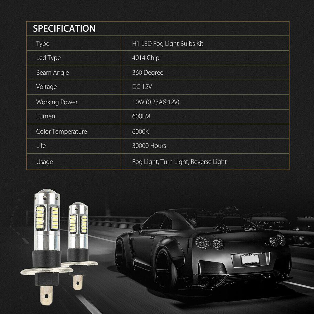 Lanfy Lampu Mobil Tahan Lama Kualitas Tinggi Car-styling 4014 Chip Light Bulb H1 6000K Lampu LED