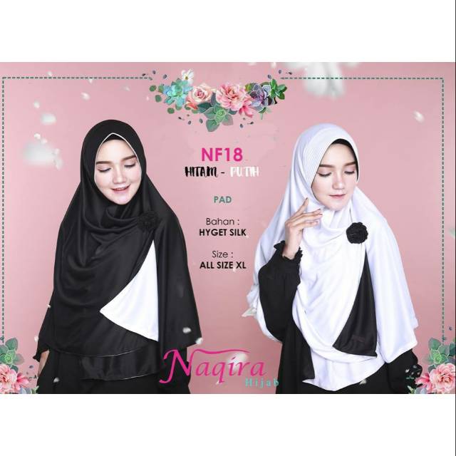 Naqira Hijab NF18 (Hitam-Putih)