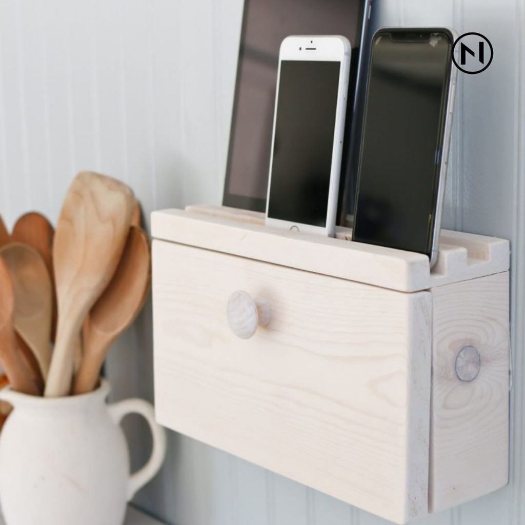 Nanhayu Siva - Charging Station Kotak Tempat Charger HP Dan Tablet Tempel Dinding