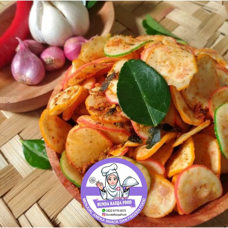 

Keripik Seblak Pedas Daun Jeruk 100gram