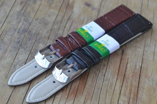 Strap tali jam tangan hitam coklat  ukuran 16mm