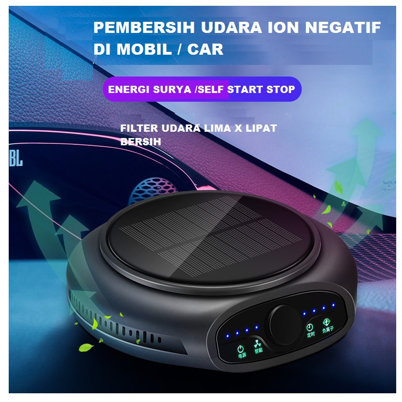 AIR PURIFIER 2in1 Smart Mini USB PORT CAR / SOLAR TENAGA SURYA Penyaring Udara DEBU ASAP ROKOK MObiL