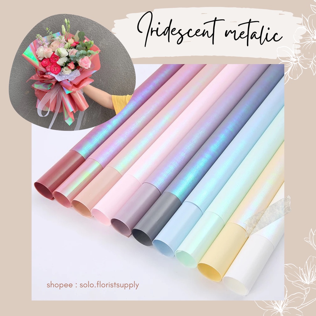 

ECER IRIDESCENT GRADIENT METALIC FLOWER WRAPPING GRADASI COLOR PAPER CELLOPHANE KERTAS BUNGA PEMBUNGKUS BUKET GIFT VALENTINE WRAPPING BUNGA SABUN ARTIFICIAL FLOWER DRIED FLOWER HADIAH BUNGKUS KADO KERTAS KADO PARCEL HAND BOUQUET WEDDING BUKET BUNGA