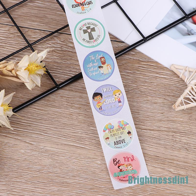 (Brightdin1) 500pcs / Roll Stiker Label Segel Untuk Dekorasi / Mainan Anak