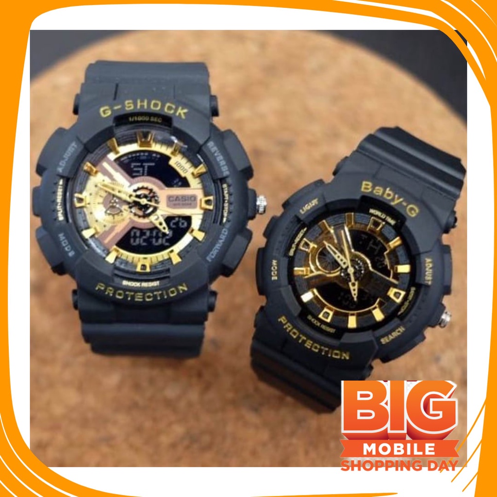 JAm Cewe Pink Bue Sky Gold Silver rubber Anti karat Air / JAM TANGAN PASANGAN / COUPLE G-SHOCK CASIO