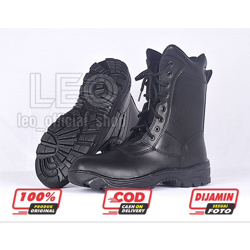 Sepatu PDL TNI AD Sole Army | Sepatu PDL Hitam Dof Satpam Polri Security Banser Berkualitas Pria - LB01