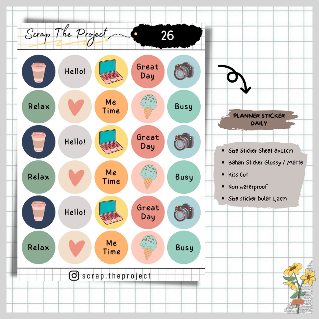 

STICKER PLANNER JOURNAL / DAILY ACTIVITY STICKER / STP - 26