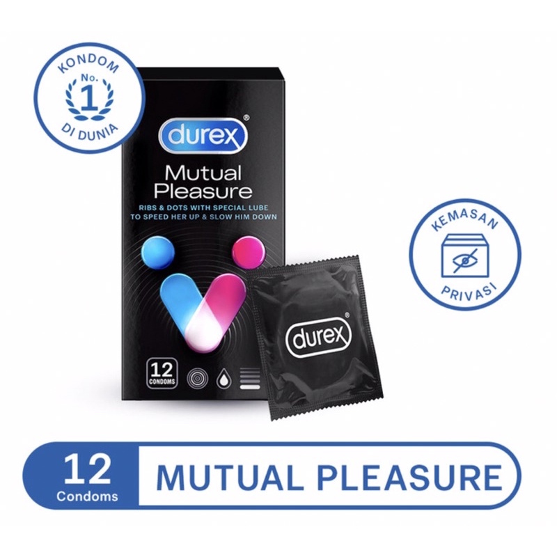 Kondom durex mutual pleasure isi 12 ( bercinta lebih tahan lama )