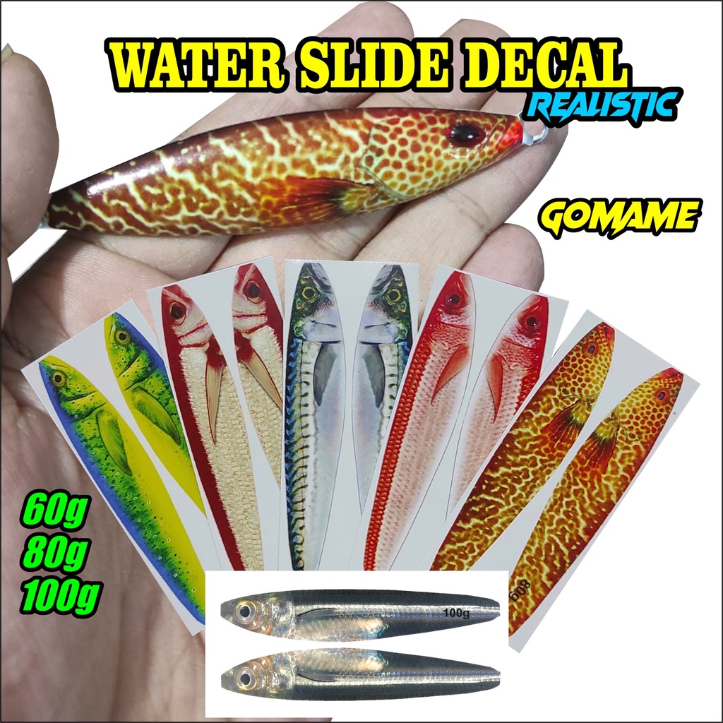 Water Slide Decal Metal Jig Gomame 60gr - 80gr - 100gr