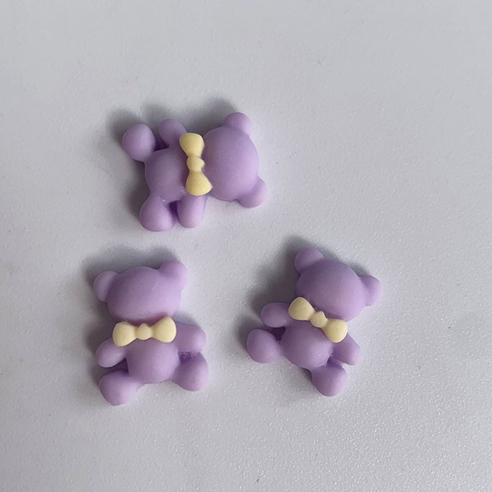 Mxbeauty 10pcs / Set Ornamen Kartun Beruang 3d Bahan Resin Untuk Dekorasi Nail Art / Manicure Diy