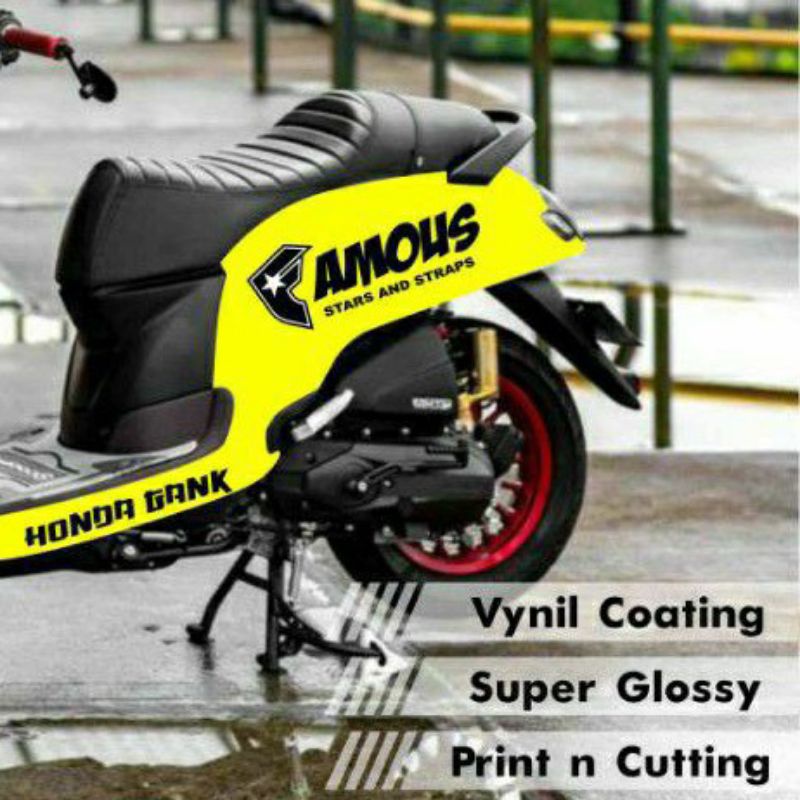 ad Stiker cutting motor Scoopy stiker FAMOUS List body samping dan Bawah Vario Scoopy Fino dll
