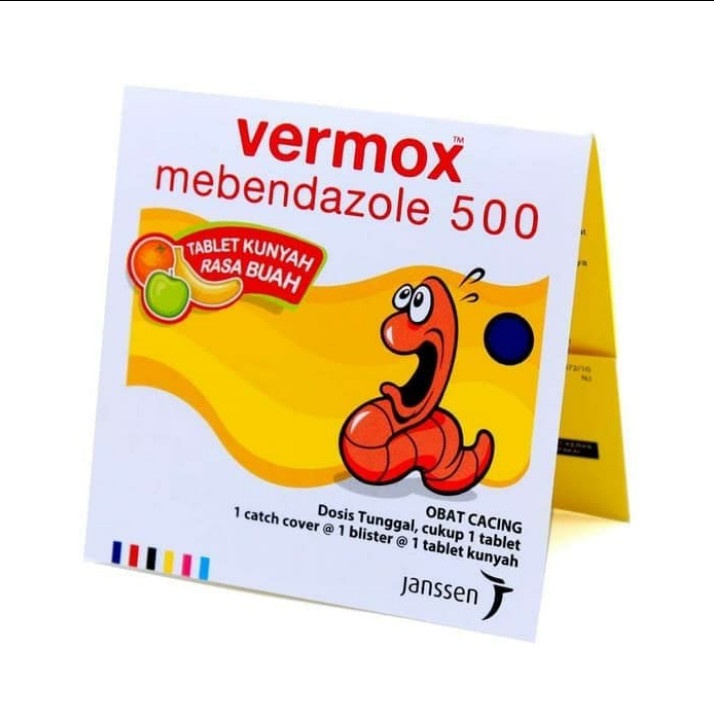 VERMOX Mebendazole 500mg Tablet obat cacing