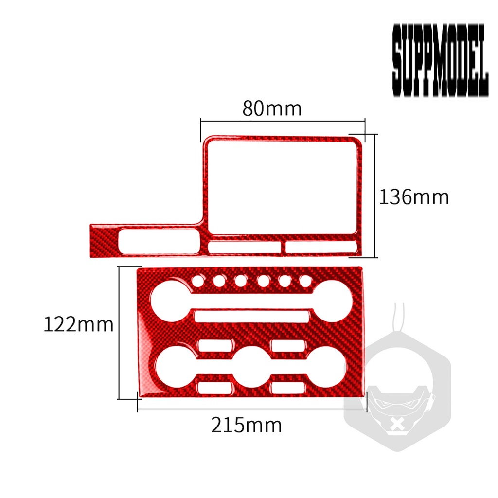 Suppmodelx 2Pcs / Set Stiker Panel Dashboard Mobil Anti Gores Bahan Carbon Fiber Merah Untuk GTR R35 2008-2016