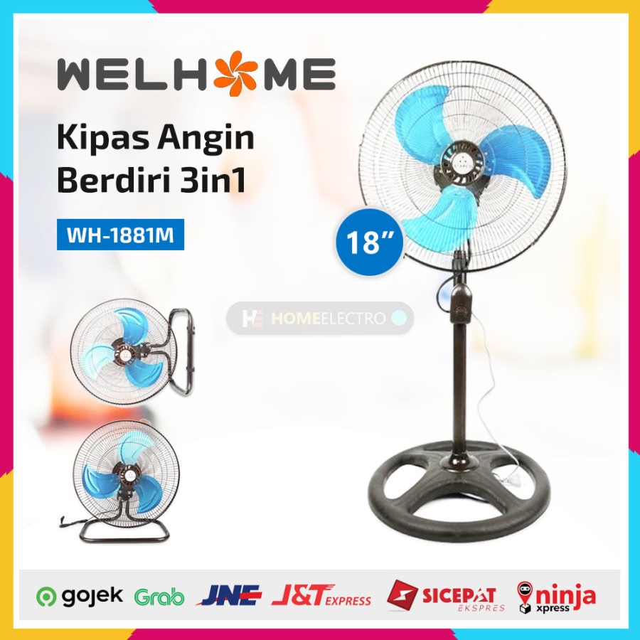 Kipas Angin Besi Tornado WELHOME WH-1881M 3in1 - 18 inch