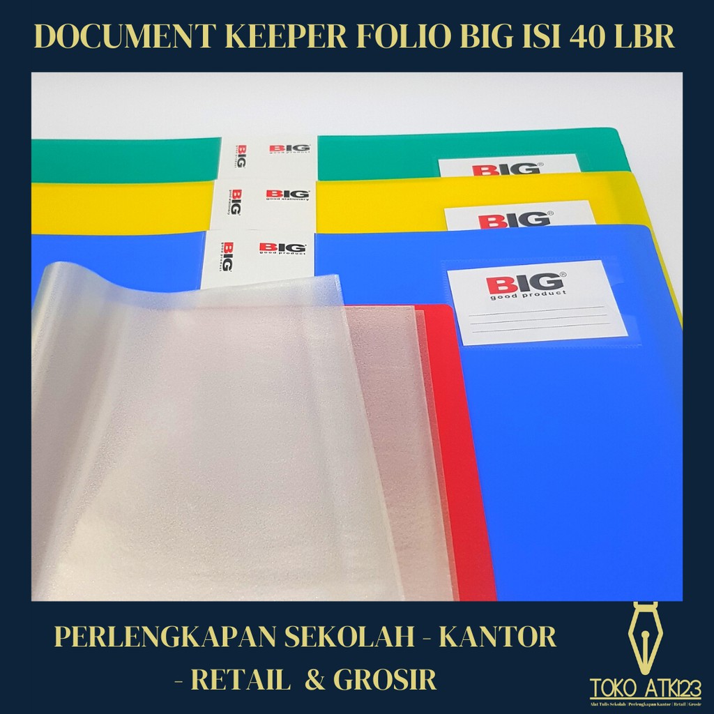 Map Clear Holder / Document Keeper / Dokument Keeper Folio BIG Isi 40