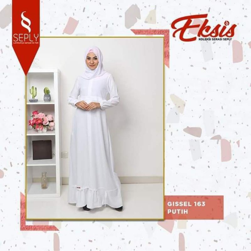 SEPLY GISEL 163 PUTIH GAMIS PUTIH