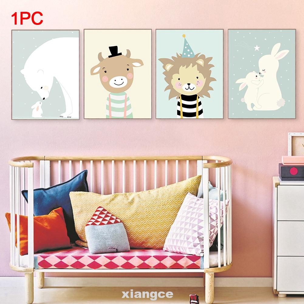Art Bedroom Cartoon Animal Home Kids Room Modern Wall Decor Waterproof Canvas Painting Shopee Indonesia