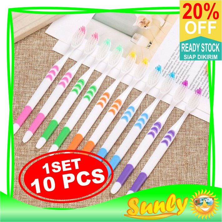 ☀ Sunly ☀ A178 [10pcs] Grosir Sikat Gigi Dewasa Import