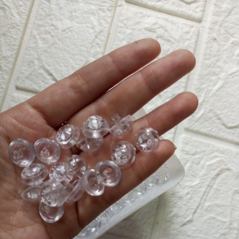 Kancing jamur mutiara warna bening merk polaris