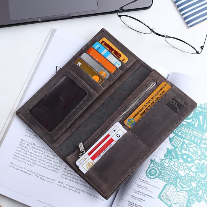 TAHAN HUJAN BADAI DANPETIR N0/ Dompet kulit pria pendek Zipper Leather dg Card Holder -ISHIYA IGOR