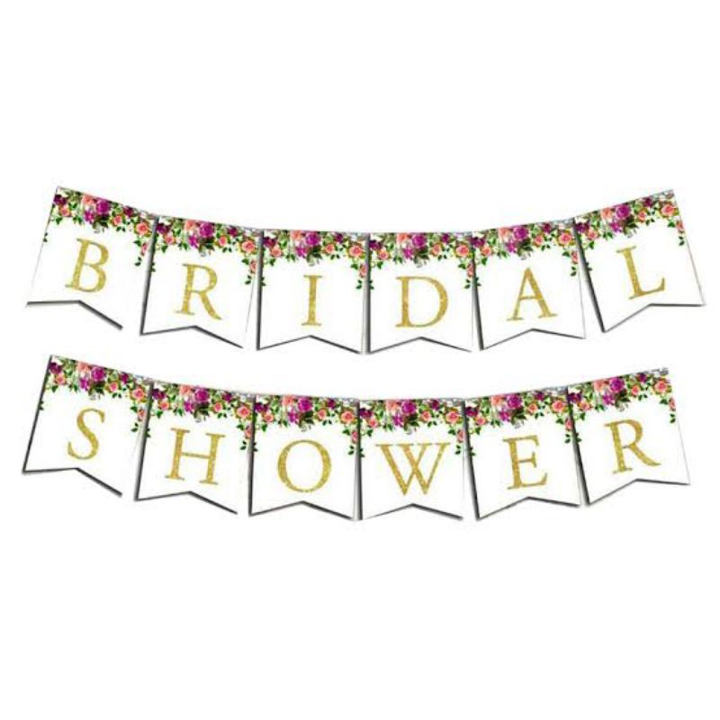 banner party flag bridal shower dekorasi pesta party decoration bunting flag tulisan