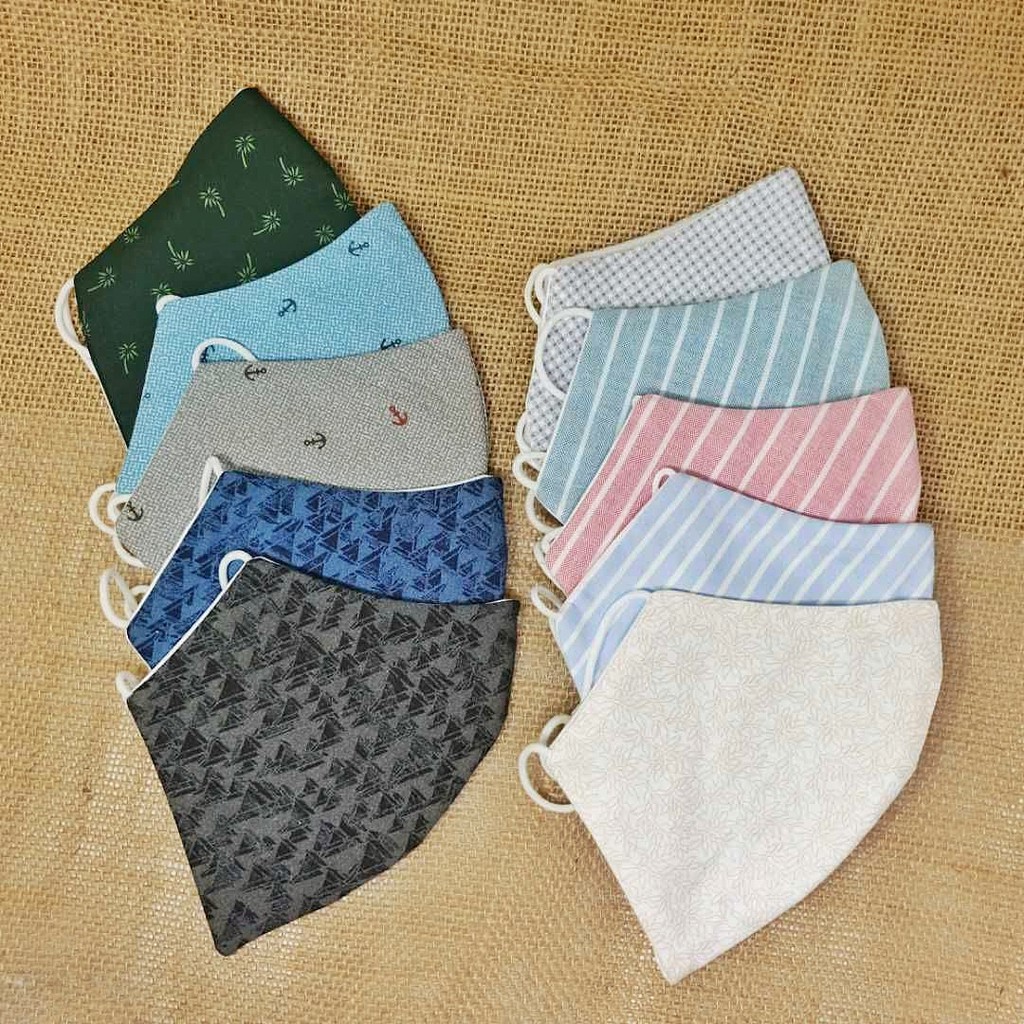  Masker  Kain 3 Lapis Ply MOTIF  Earloop Shopee Indonesia