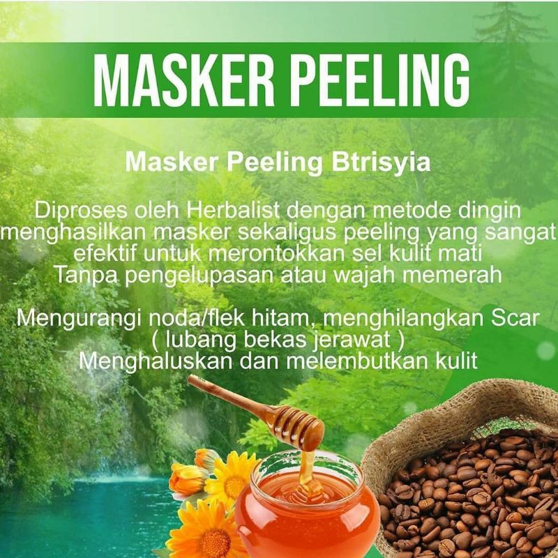 (BISA COD) Masker peeling kopi batrisyia, masker peeling untuk komedo flek kusam bopeng