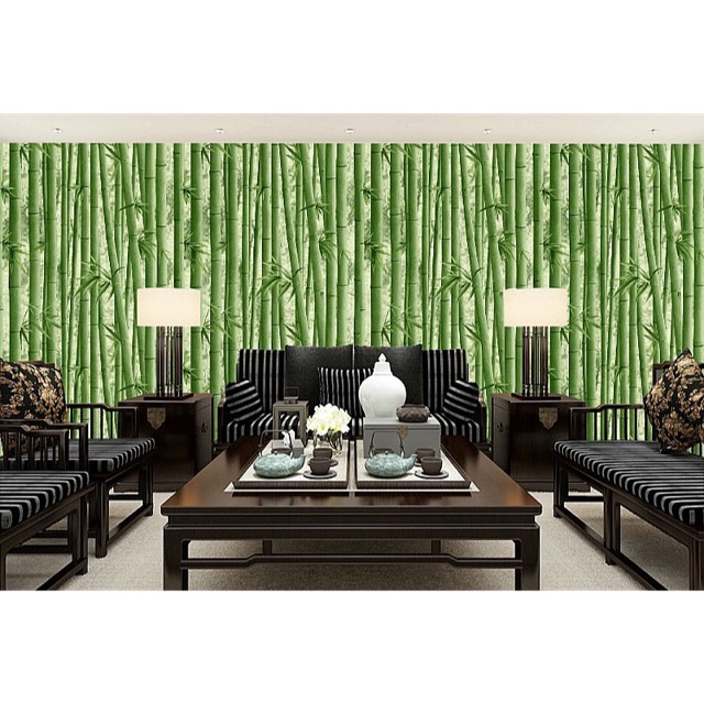 Wallpaper Dinding / Wallpaper Sticker BAMBU HIJAU TUA 3D