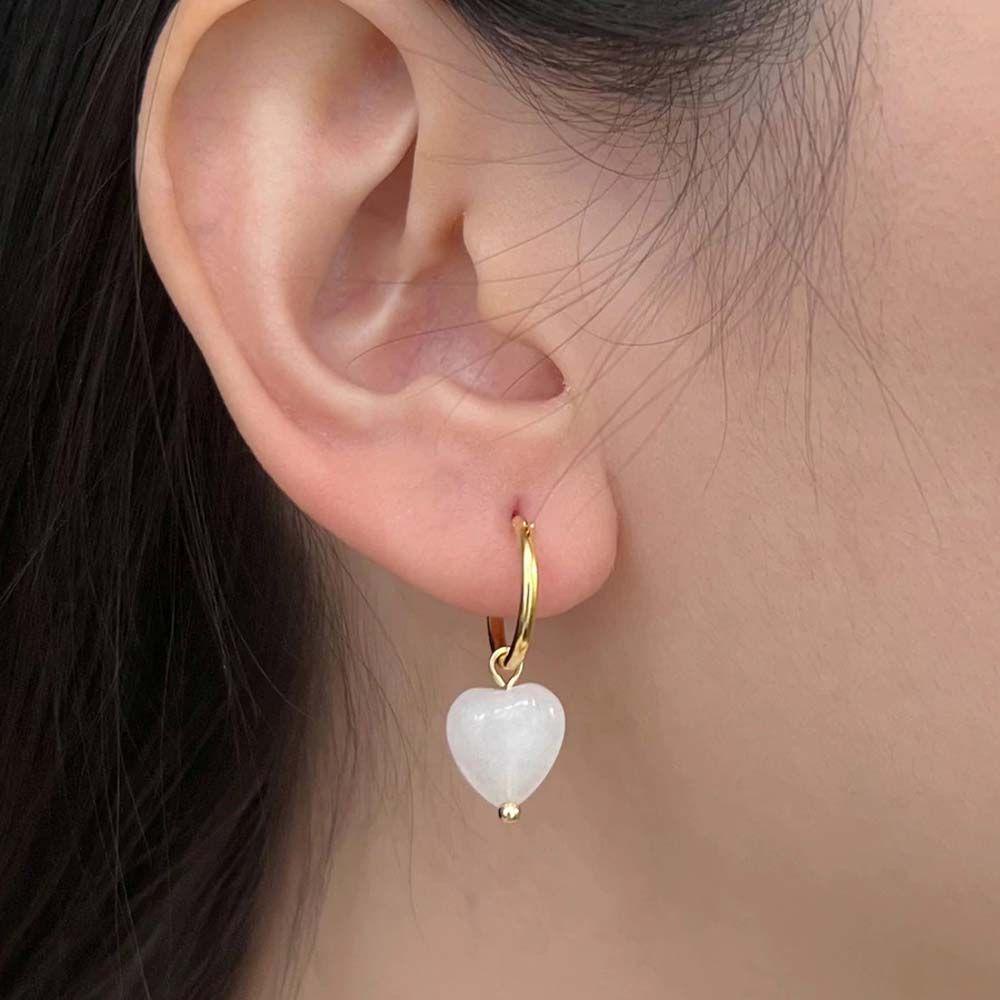 NEEDWAY Bohemian Anting Gadis Manis Bunga Hati Gaya Etnik Anting Panjang Manik-Manik Anting Lingkaran Anting Asimetris