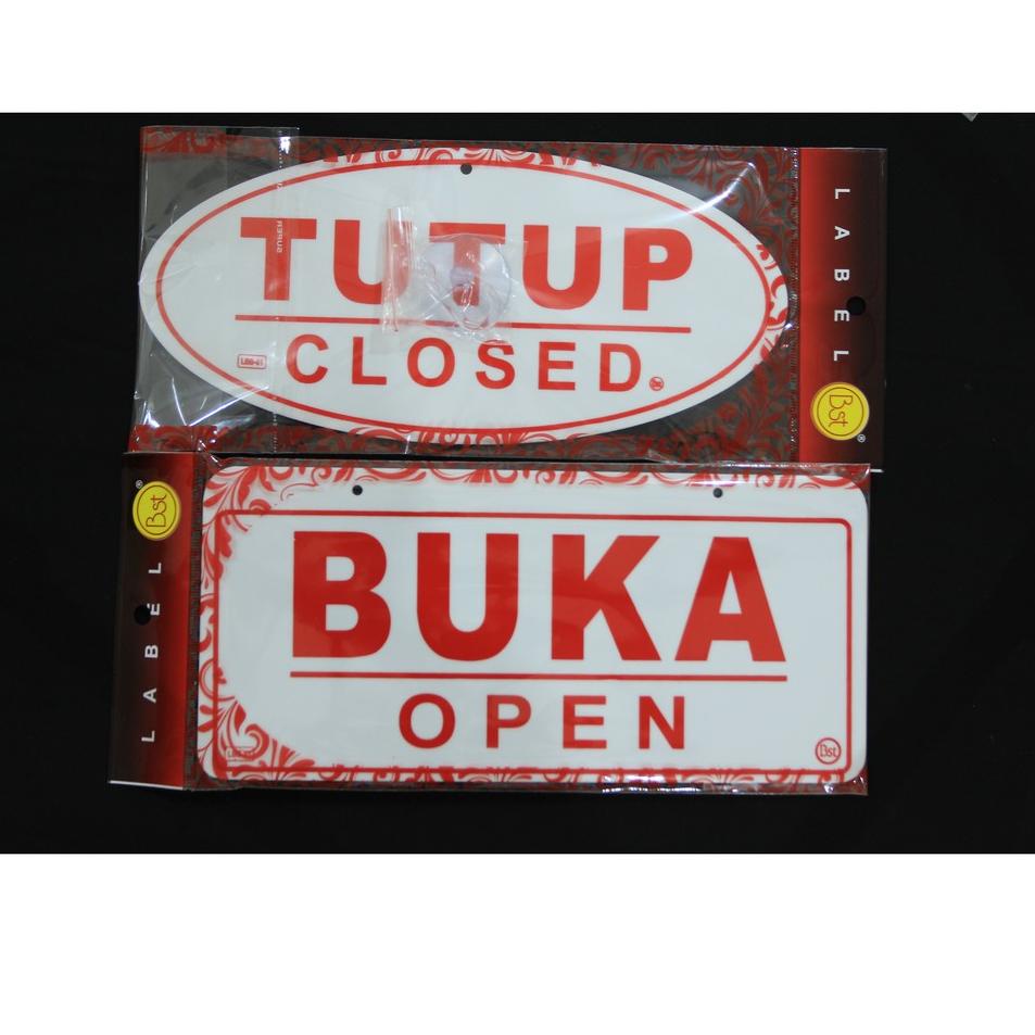 

rii Label Akrilik Buka/Open Tutup/Closed Gantung Bolak-Balik Ukuran Medium r84➼