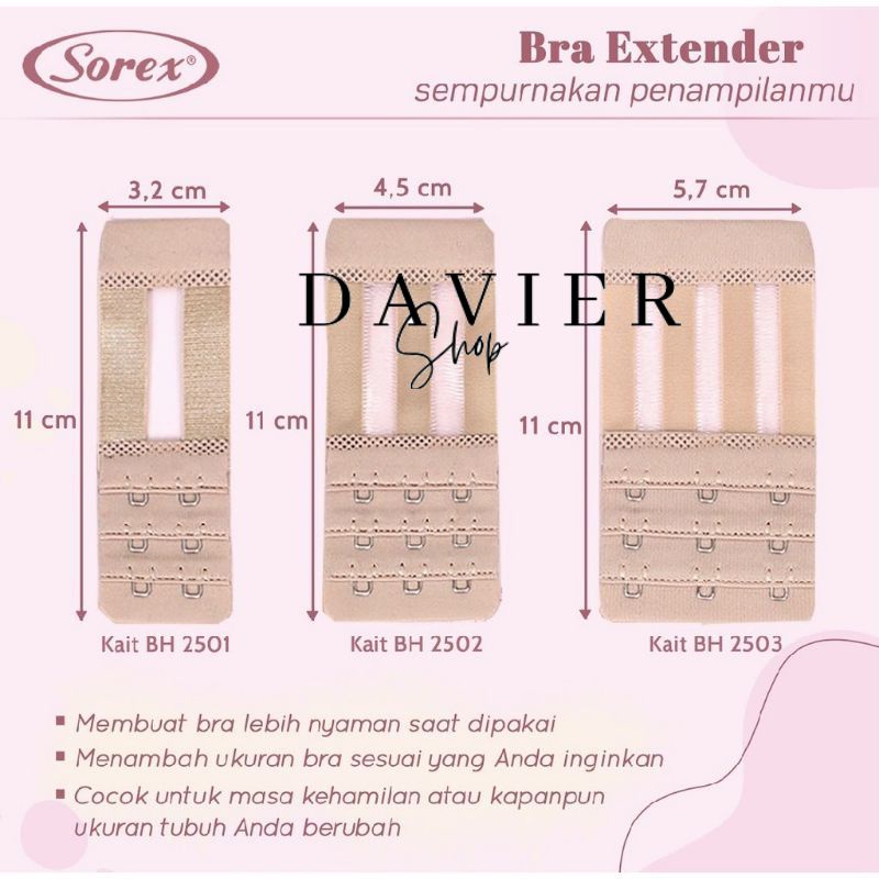 Bra Extension extender pengait bra sambungan bra yg kesempitan Sorex 2501 2502 2503