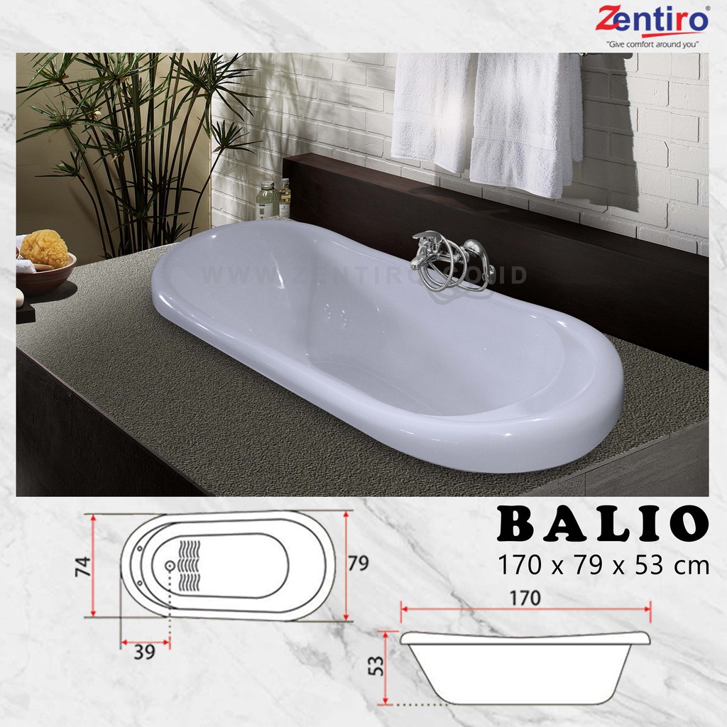 BATHTUB LONG || BATHTUB 170 || BATHTUB MARBLE ZENTIRO BALIO
