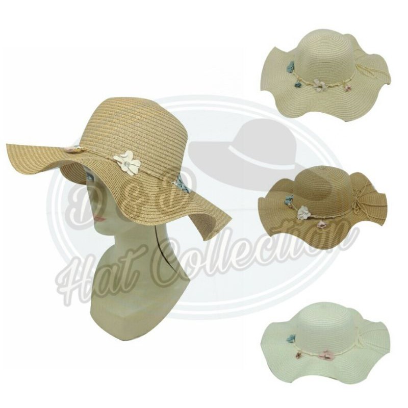 Topi Pantai Gelombang Import Bunga Lonceng Topi Fashion Wanita