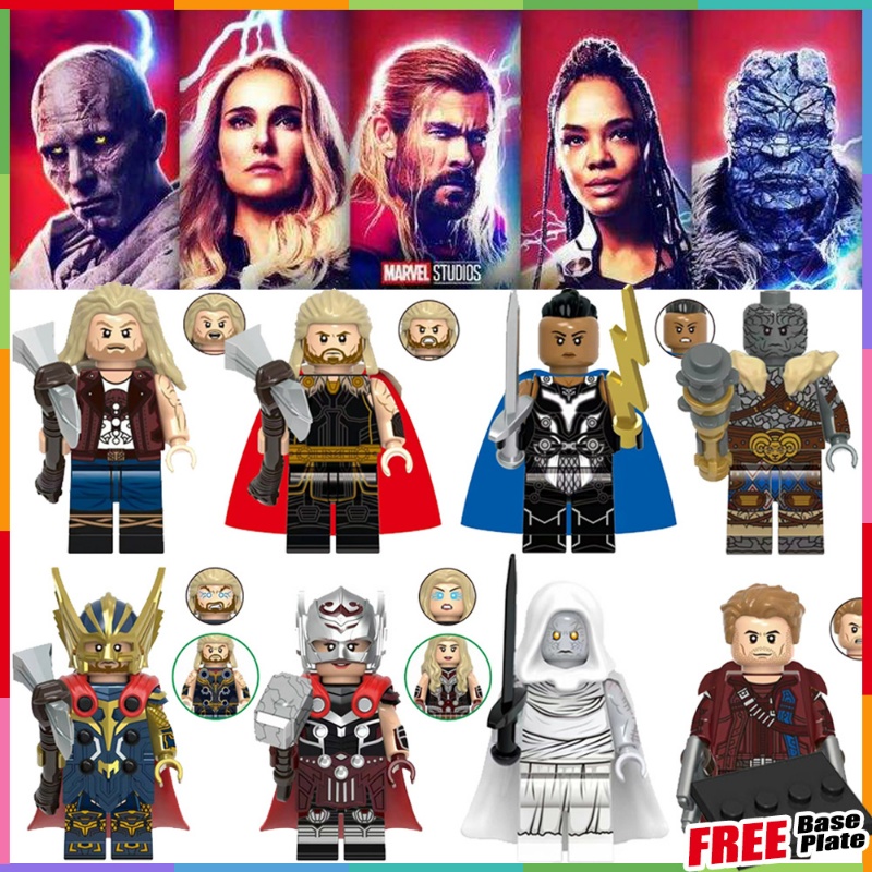 KORG X0339 Mainan Balok Bangunan Mini Figure Model Thor Janester Valkyrie Marvel Love and Thunder Untuk Hadiah