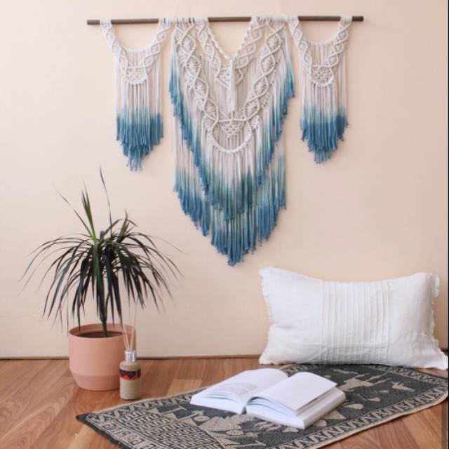 

Macrame rombei blue colour