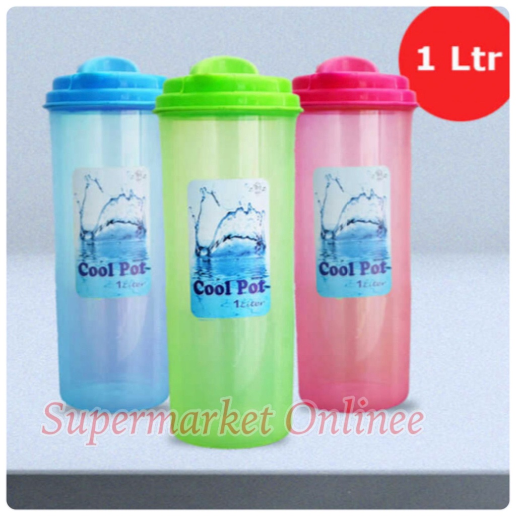 Botol Minum Plastik Pitcher New Cool Pot Warna Botol Kulkas Tempat Wadah Botol Air Serbaguna 1liter