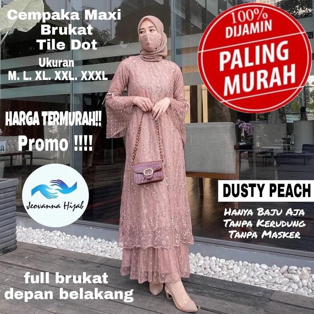 GAMIS MAXI CEMPAKA AULIA / BAJU KONDANGAN LEBARAN / GAMIS BROKAT TILE MEWAH REMAJA TERBARU 2022 / AN