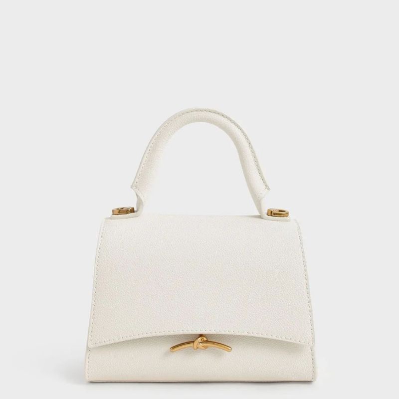 12.12 SALE | CK Huxley Metallic Push-Lock Top Handle Bag